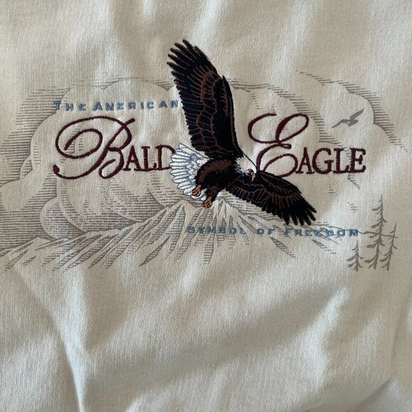 Vintage Clearwater Creek Bald Eagle American Logo Embroidered Sweatshirt 2XL XXL - Picture 3 of 9
